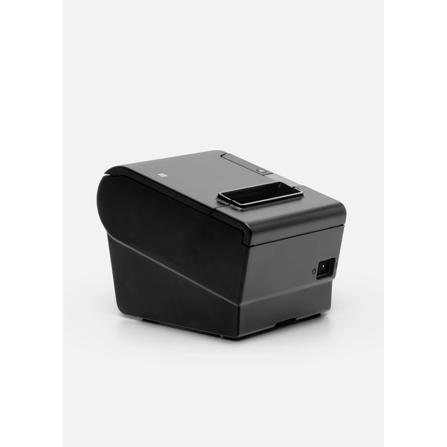Primer plano de la impresora de pedidos EPSON, vista girada hacia la derecha.